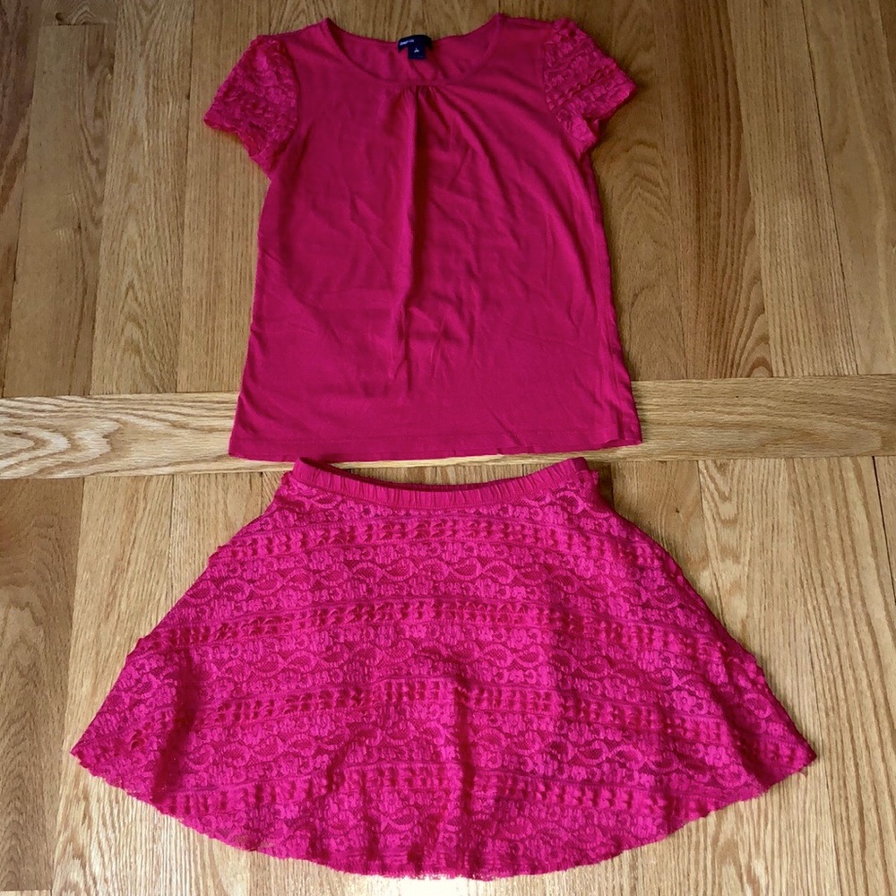 Gap 💘 girls’ large lace skirt/ top combo